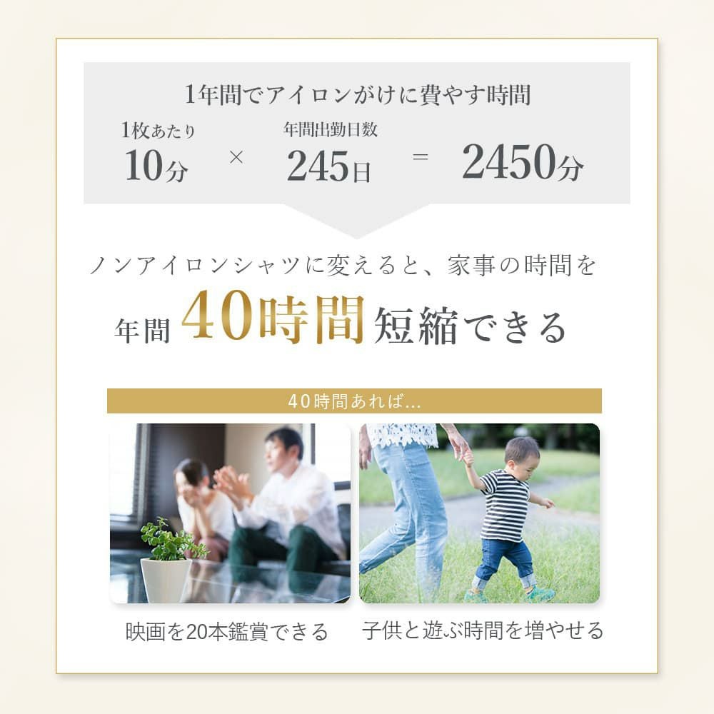 アイロンがけに費やす時間を年間40時間短縮