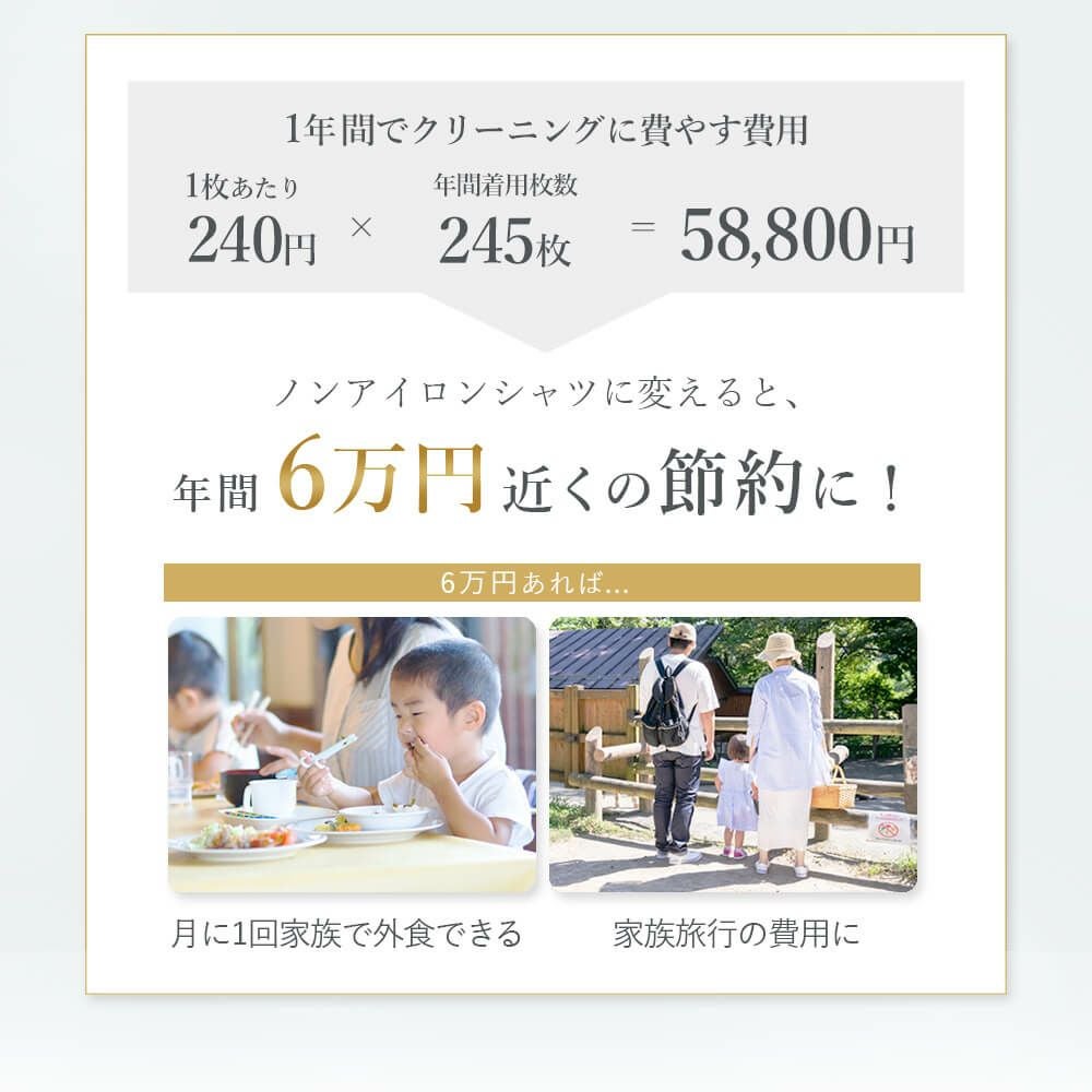 クリーニングに費やす費用を年間6万円近く節約