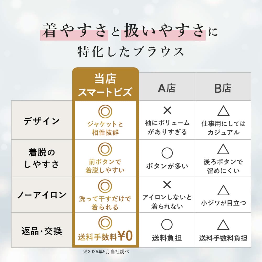 甘すぎないお仕事ブラウス